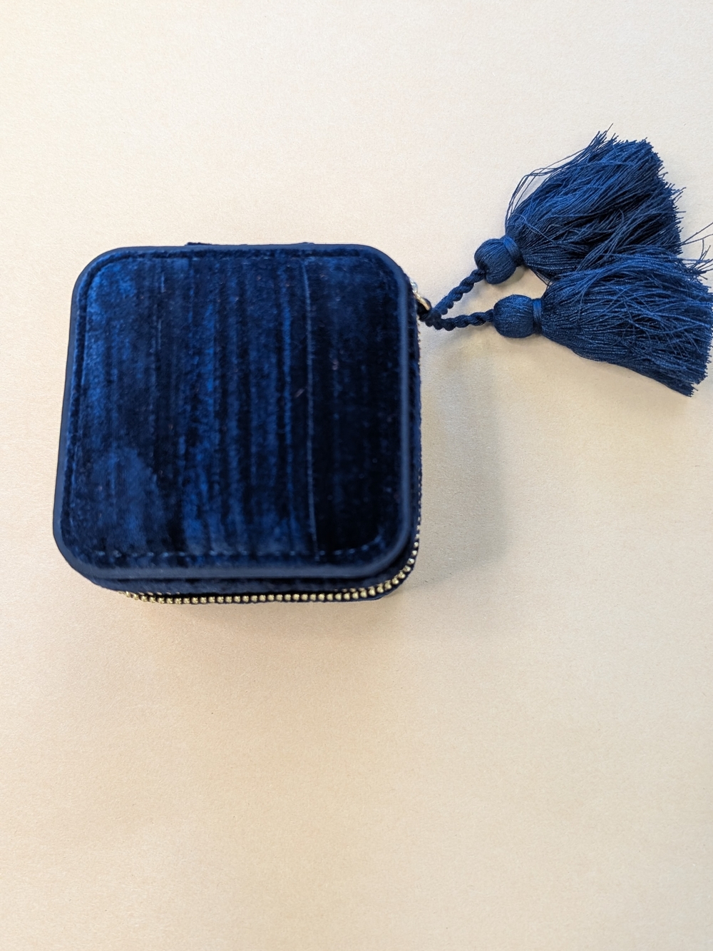 Sezane Navy Travel Jewelry Case with Tassel - Picture 2 of 5